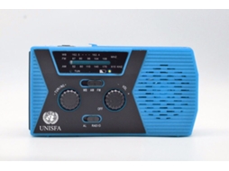 Rádio Portátil Am/fm Com Luz De Leitura, Para Camping, Com Previsão Do Tempo E Bateria Externa De 2000mah Azul . Brilvibera (1 Unidade)