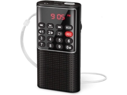 2026 rádio Portátil Walkman com Gravador, Cartão Sd, Bateria Recarregável e Botão de Bloqueio