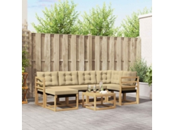 Vidaxl Conjunto De Sofás Para Exterior 7 Pcs Branco E Bege