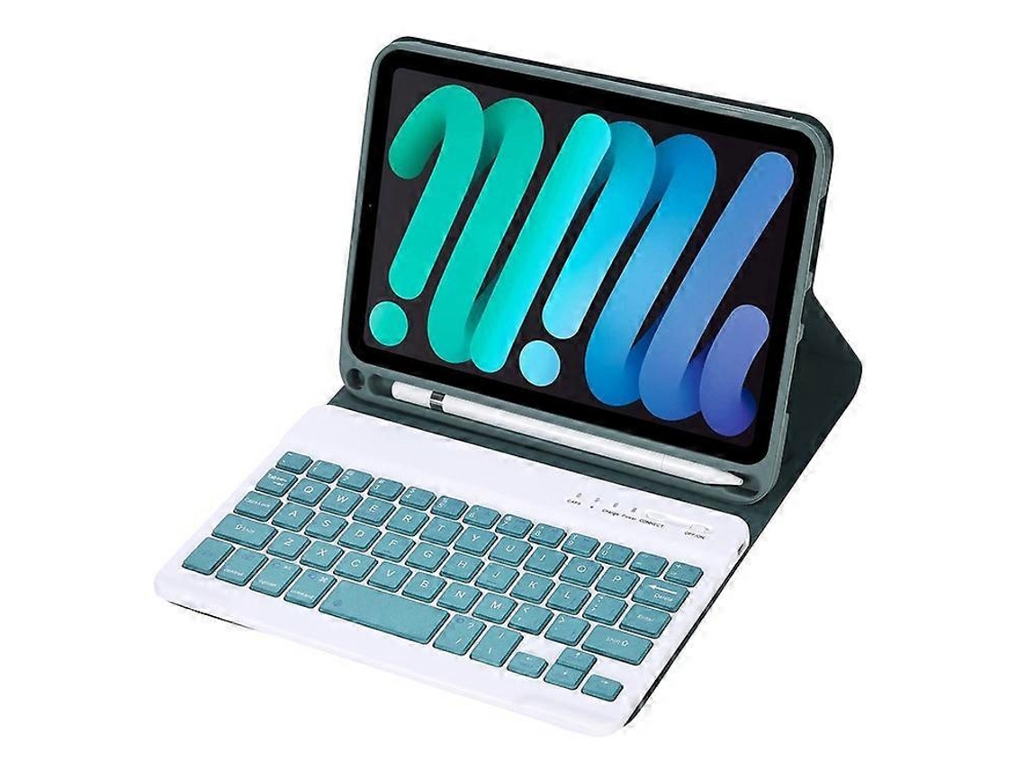 Capa Com Teclado Bluetooth Em Couro Compatível Com Ipad Mini 6 (2021), Suporte Integrado