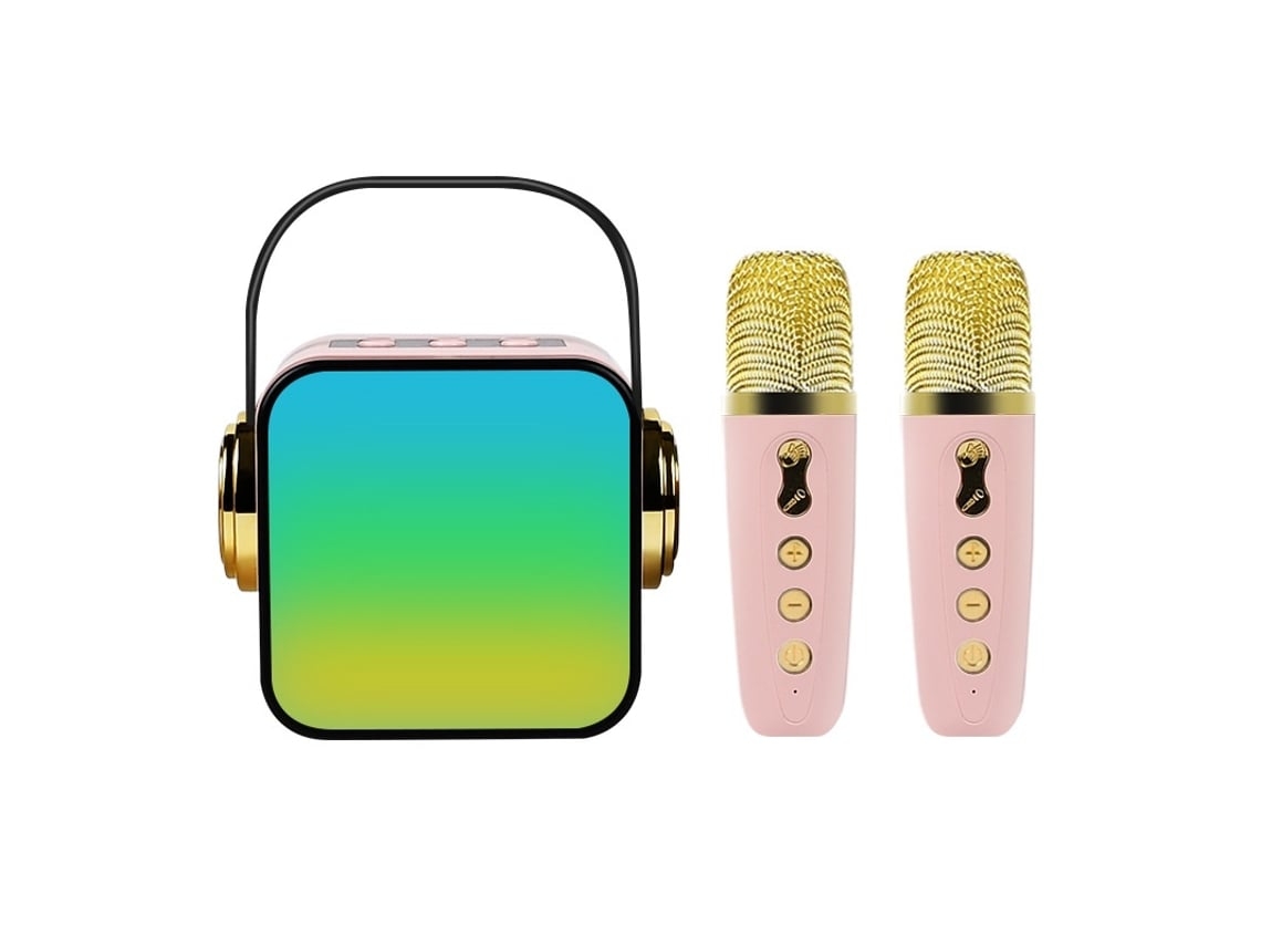 Mini Máquina De Karaokê Para Crianças, Caixa De Som Portátil Bluetooth Com 2 Microfones Sem Fio, Brinquedo De Aniversário Para Men Aquaforge