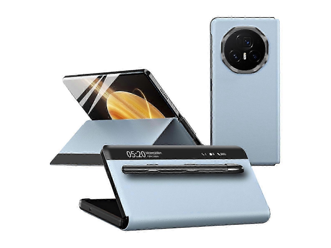 Capa Para Honor Magic V3 5g Com Janela De Visualização, Feita Em Couro Pu E Com Caneta Stylus