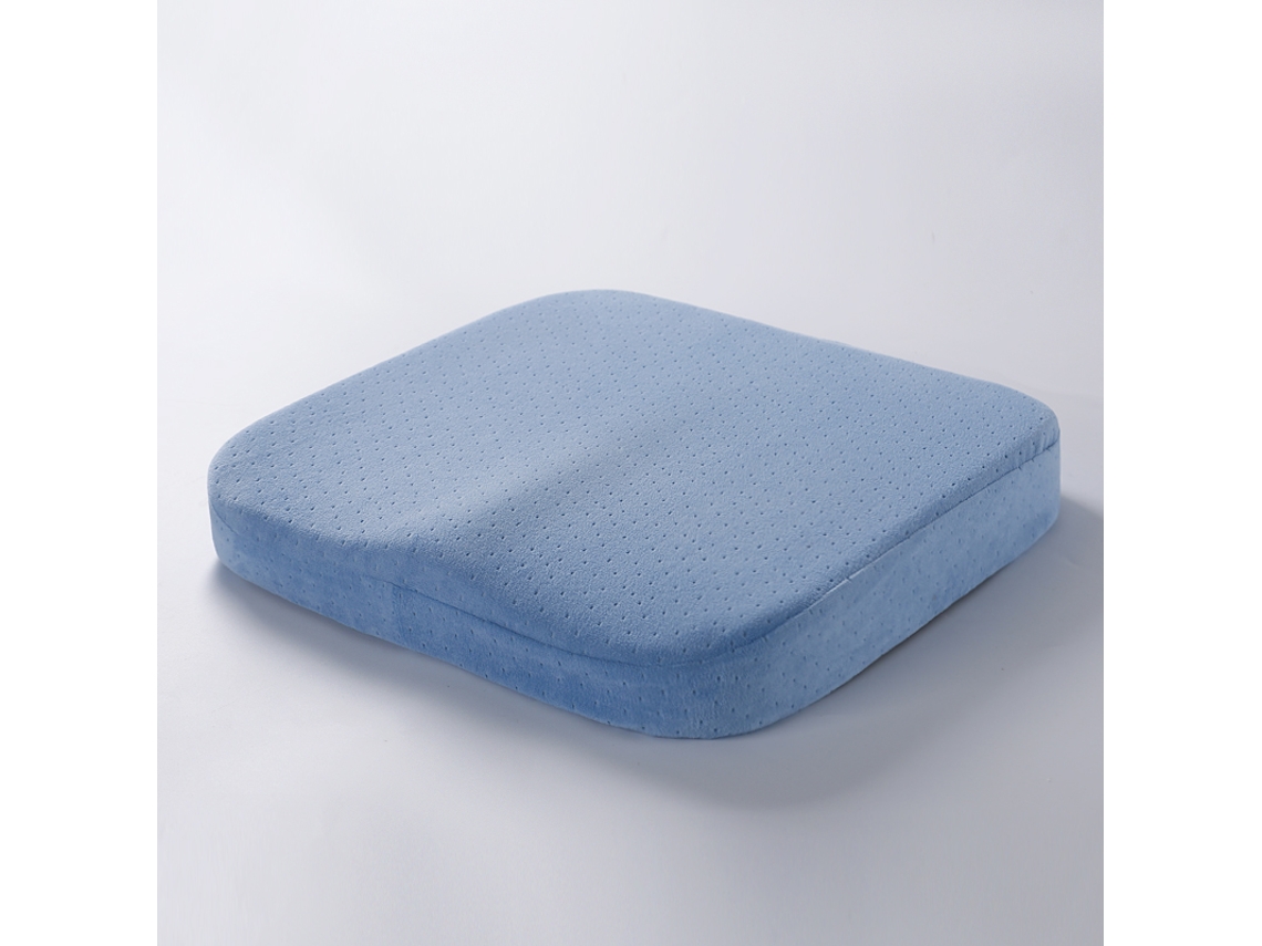 Almofada De Espuma Viscoelástica Para Cadeira, Revestida Em Veludo, Para Alívio Da Dor Nas Costas(azul)