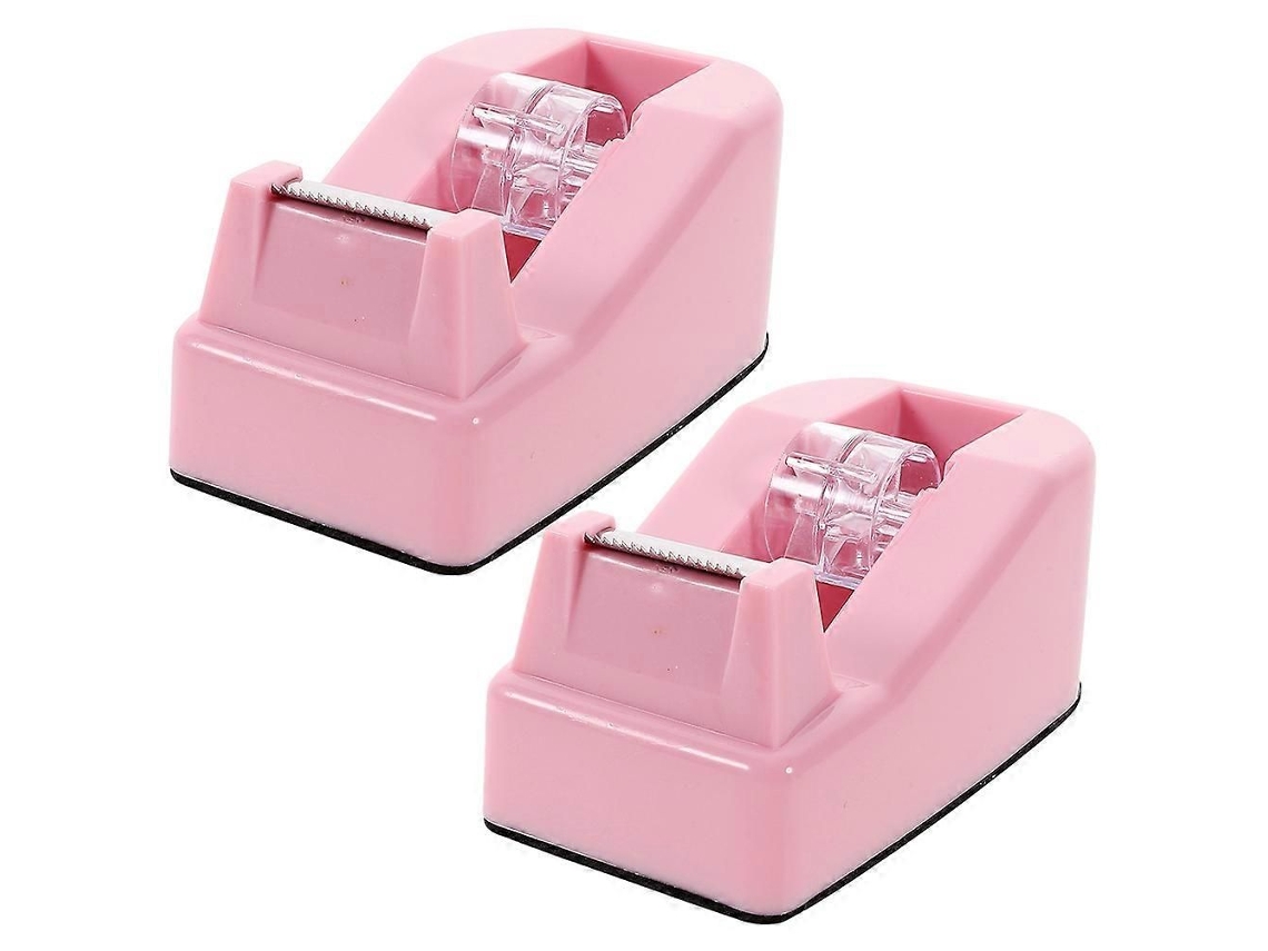 Dispensador de Fita Adesiva Rosa, Fofo, para Uso no Escritório e na Escola. Feito de Plástico, Leve e Portátil. 2 Unidades. GOKOCO