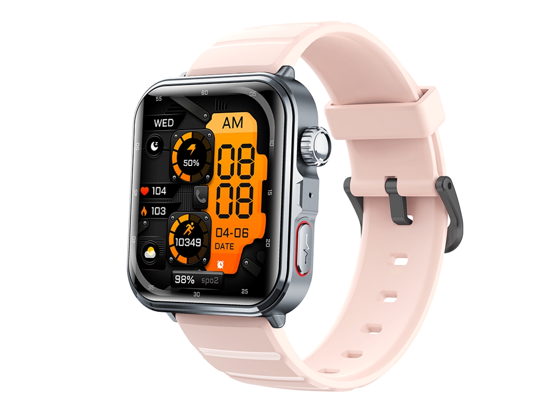 Smartwatch F330 Sos Com Dados De Saúde, Ecg, Vfc (variabilidade Da Frequência Cardíaca), Oxigenação Sanguínea E Análise Corporal, Tela Ips (rosa)
