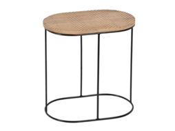 Mesa de Apoio BIGBUY Natural Preto Metal Madeira (Madeira - 60 x 39.5 x 60 cm)