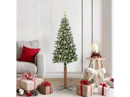 Vidaxl Árvore De Natal Slim Com 150 Leds Com Suporte Verde 150 Cm