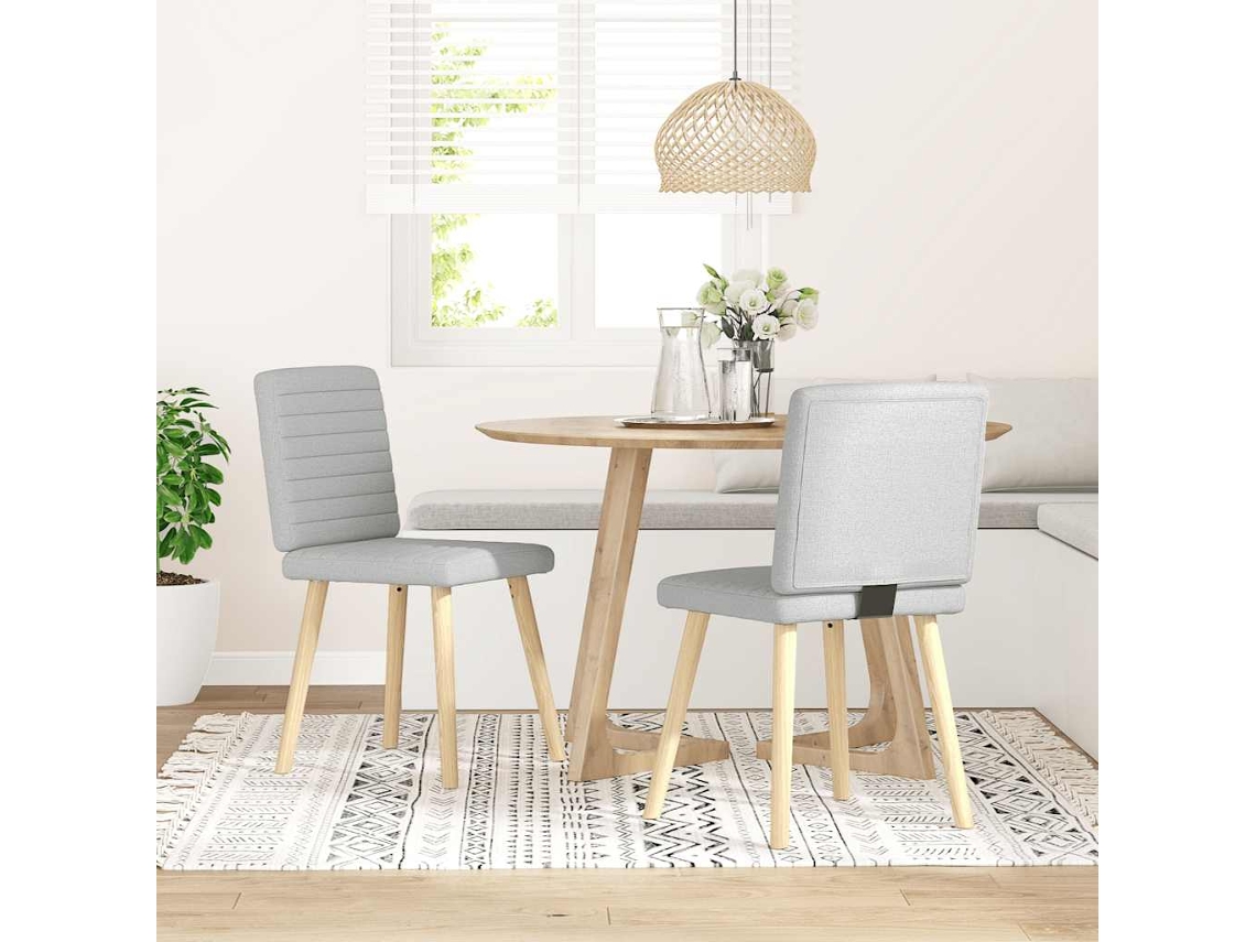 Vidaxl Cadeiras De Jantar 2 Pcs Tecido Cinza Nuvem