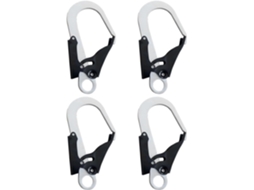 Conjunto de 4 mosquetões de escalada, resistentes a 25 kN, com trava.