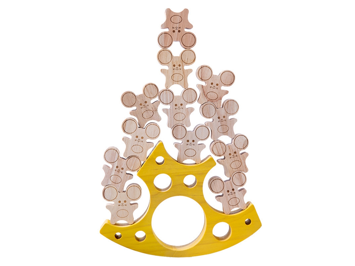 Primerox brinquedo de Blocos de Equilíbrio Rato e Queijo para Crianças Desenvolvimento de Habilidades Motoras Finas