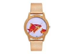 Reloj De Pulsera De Cuarzo Unisex Con Malla Y Patrón Animal Zhoulianfa Oro Rosa