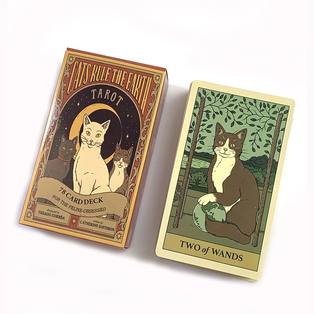 Tarô Gatos Dominam a Terra, 78 Cartas, Jogo de Cartas Fofo MDUG