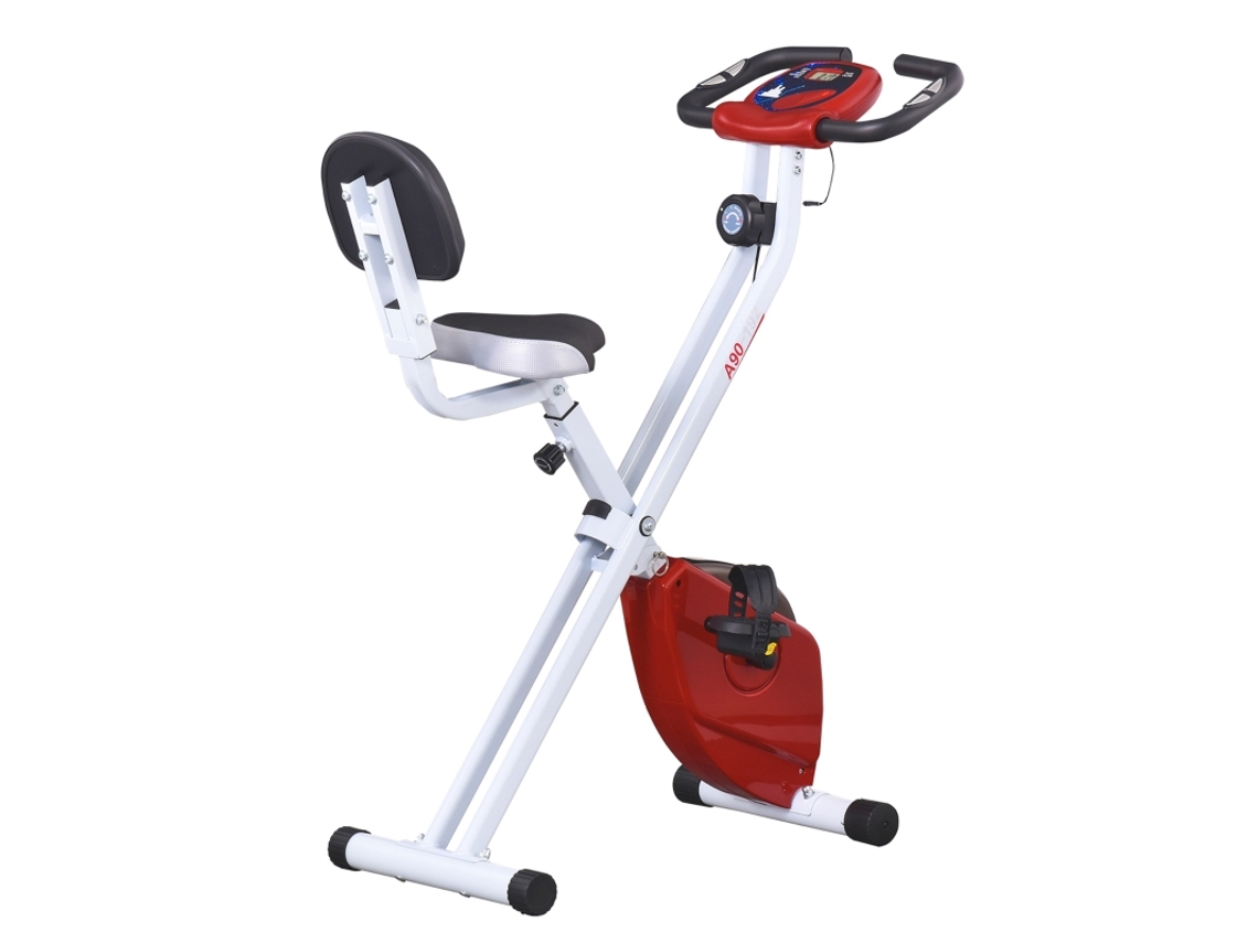 Bicicleta Ergométrica VELTRIX resistência magnética 8 Níveis vermelha e branca