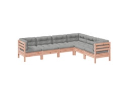 Maison Exclusive - 6 Pcs Conj. Sofás Jardim C/ Almofadões Madeira Abeto-de-douglas