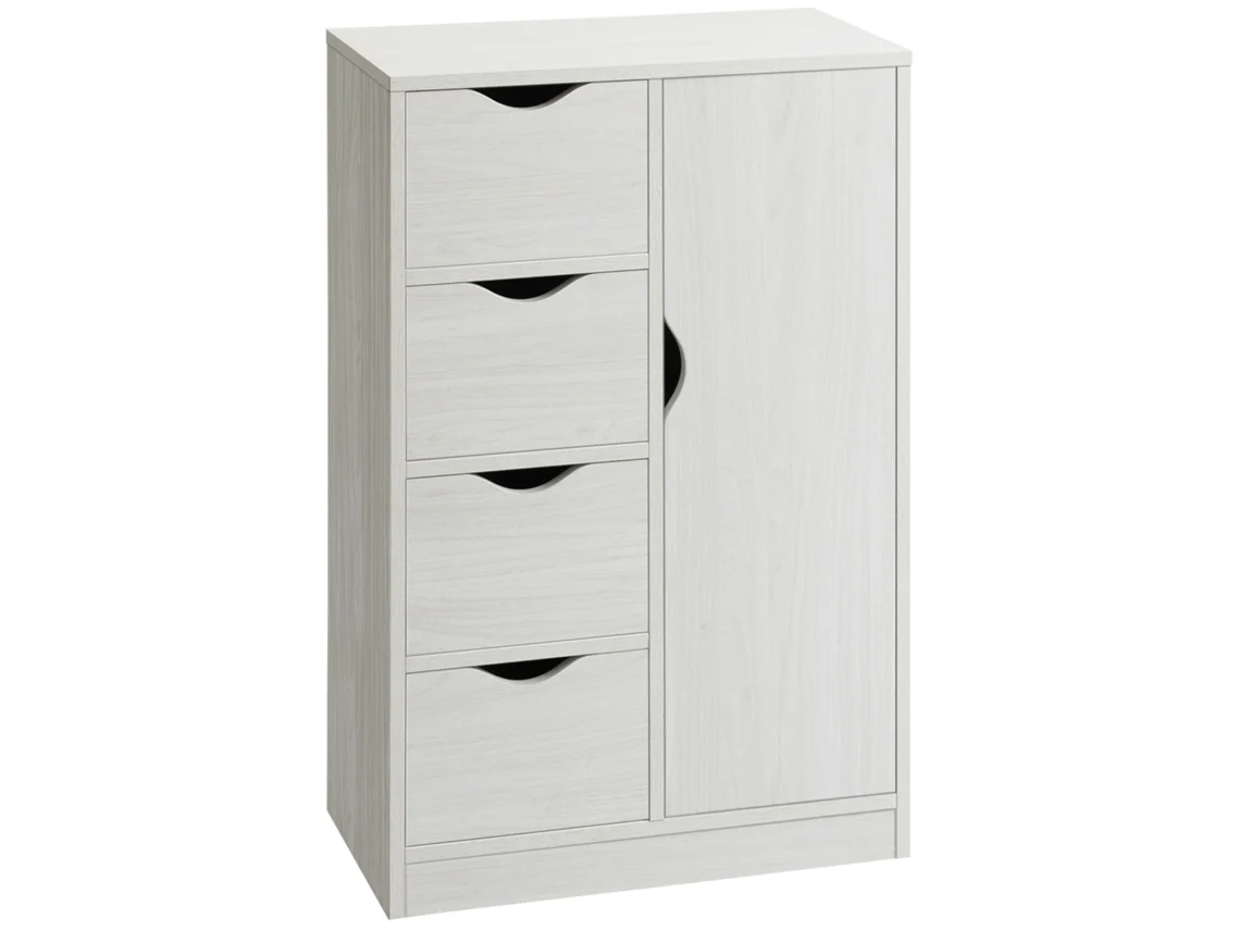 Toucador de maquiagem com banco espelho 4 gavetas 4 compartimentos madeira 80x38x143 cm S/MARCA