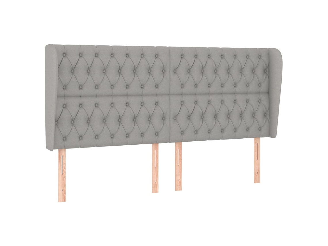 Cabeceira de Cama com Abas Tecido Cinzento Claro MAISON EXCLUSIVE (183x23x118 cm)