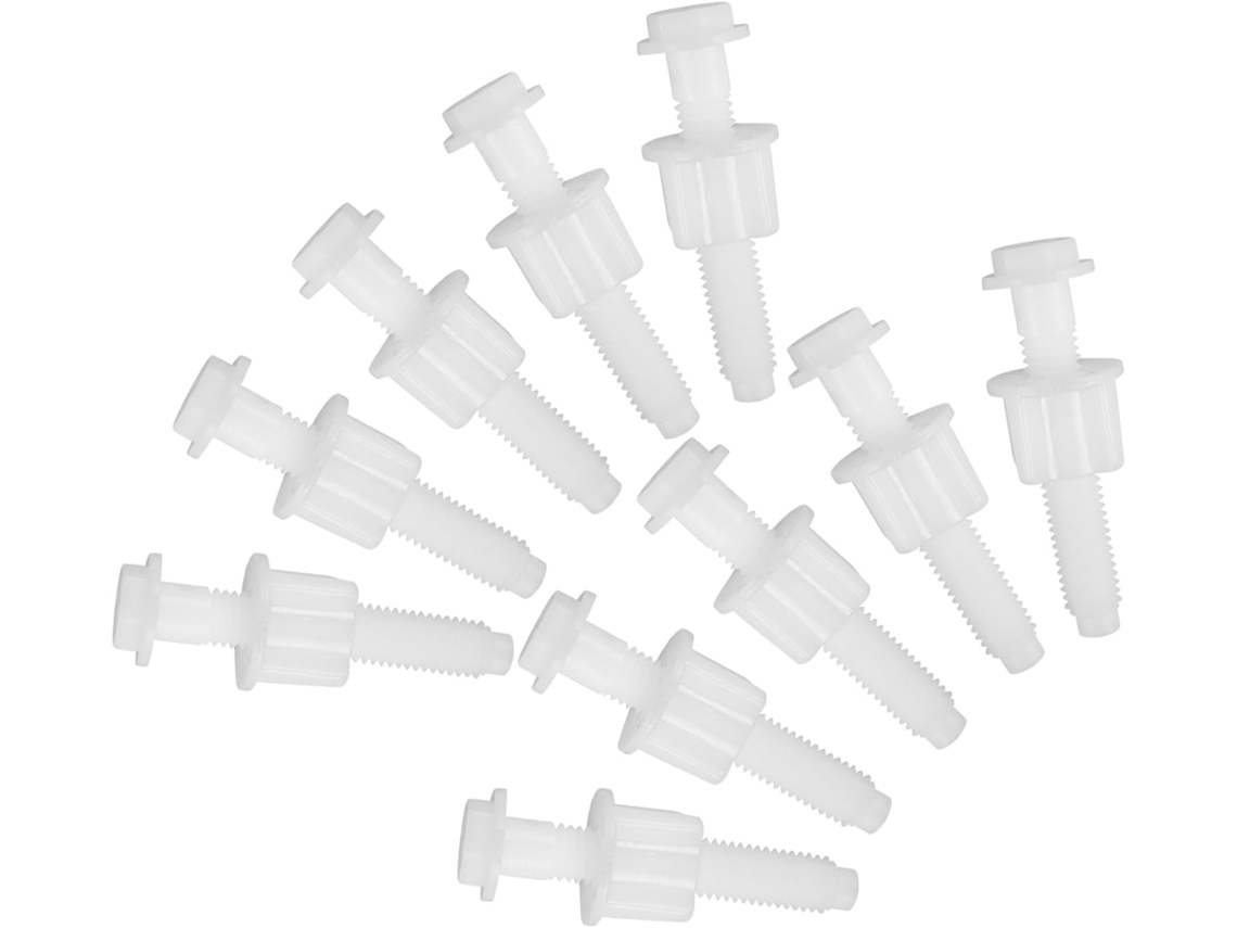 Kit Com 10 Parafusos De Fixação De Plástico Branco Para