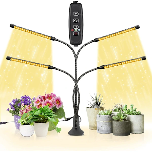 Lâmpada De Crescimento /ea/, 80w, 4 Cabeças Com Temporizador, 80 Leds, 9 Níveis De Intensidade Luminosa. Aquaforge