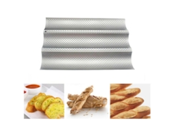 MEOIRUERY Forma Para Baguete, Material De Aço Inoxidável, Design Com Três Fendas, Bandeja De Pão Antiaderente Perfurada Para Pães Franceses Crocantes, Resistent