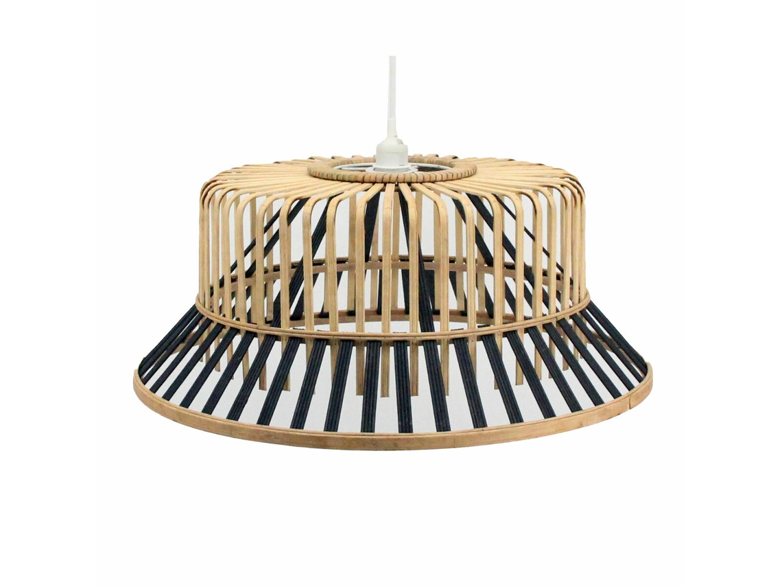 Candeeiro de Teto DKD HOME DECOR Preto Castanho Bambu 50 W 60 X 60 X 25 Cm
