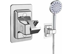 Lurelia Suporte Adesivo Para Chuveiro Abs Cromado Rotação 360º Ajustável Universal Autoadesivo