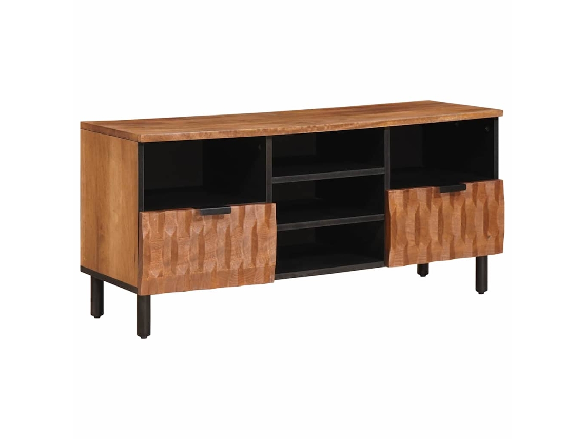 Vidaxl Gabinete Para Tv Acabamento Em Acácia Marrom 100 X 33 X 46 Cm