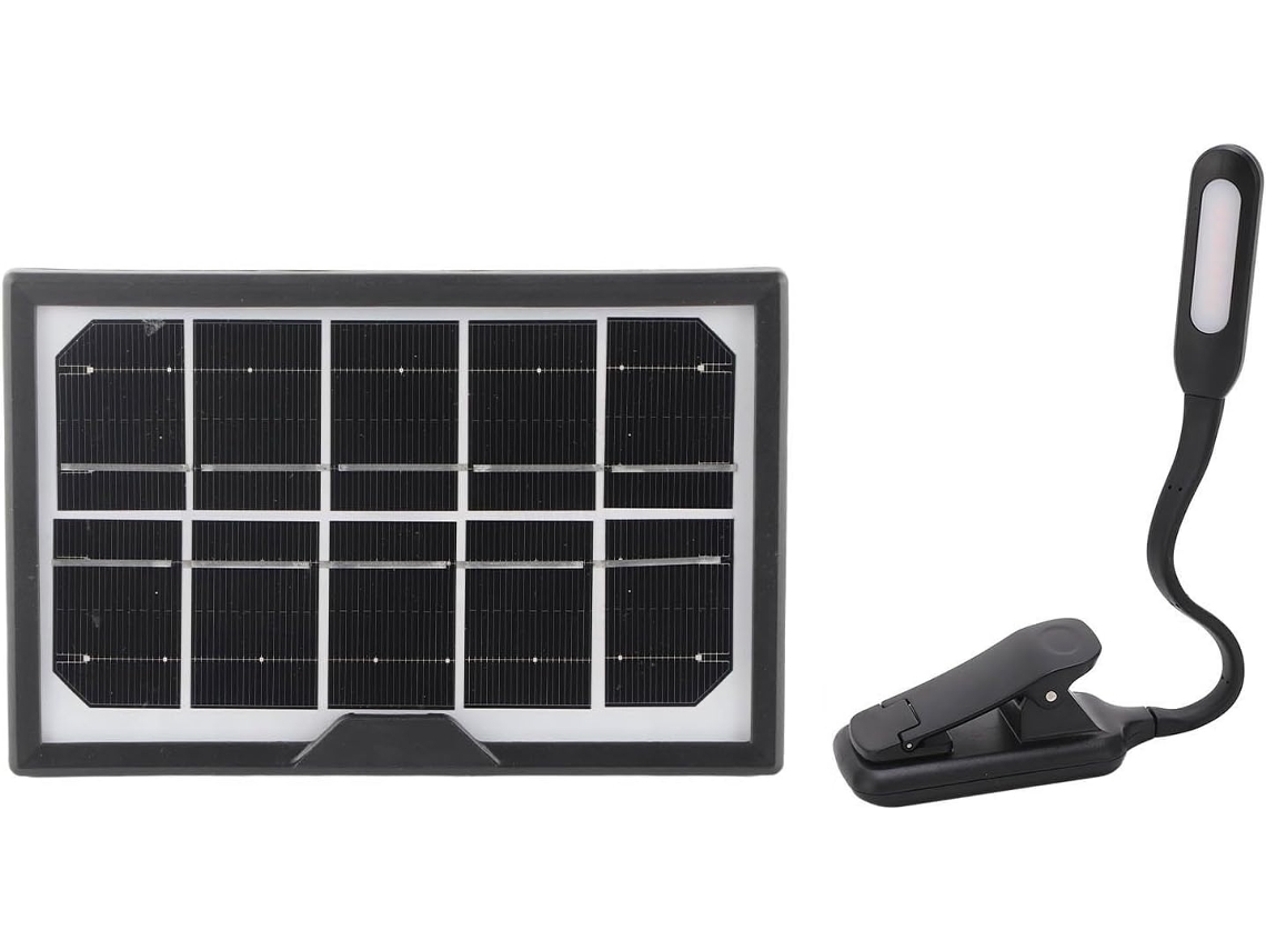 Luminária De Mesa Com Clipe, Ideal Para Leitura Na Cama, Com Energia Solar, Brilho Ajustável Em 3 Cores E Bateria