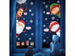 Autocolantes de Natal, Folhas, Flocos de Neve, Renas, Vidro Branco , Ergonômico, Uso Diário STELASPLEN (31x23x4 Cm)