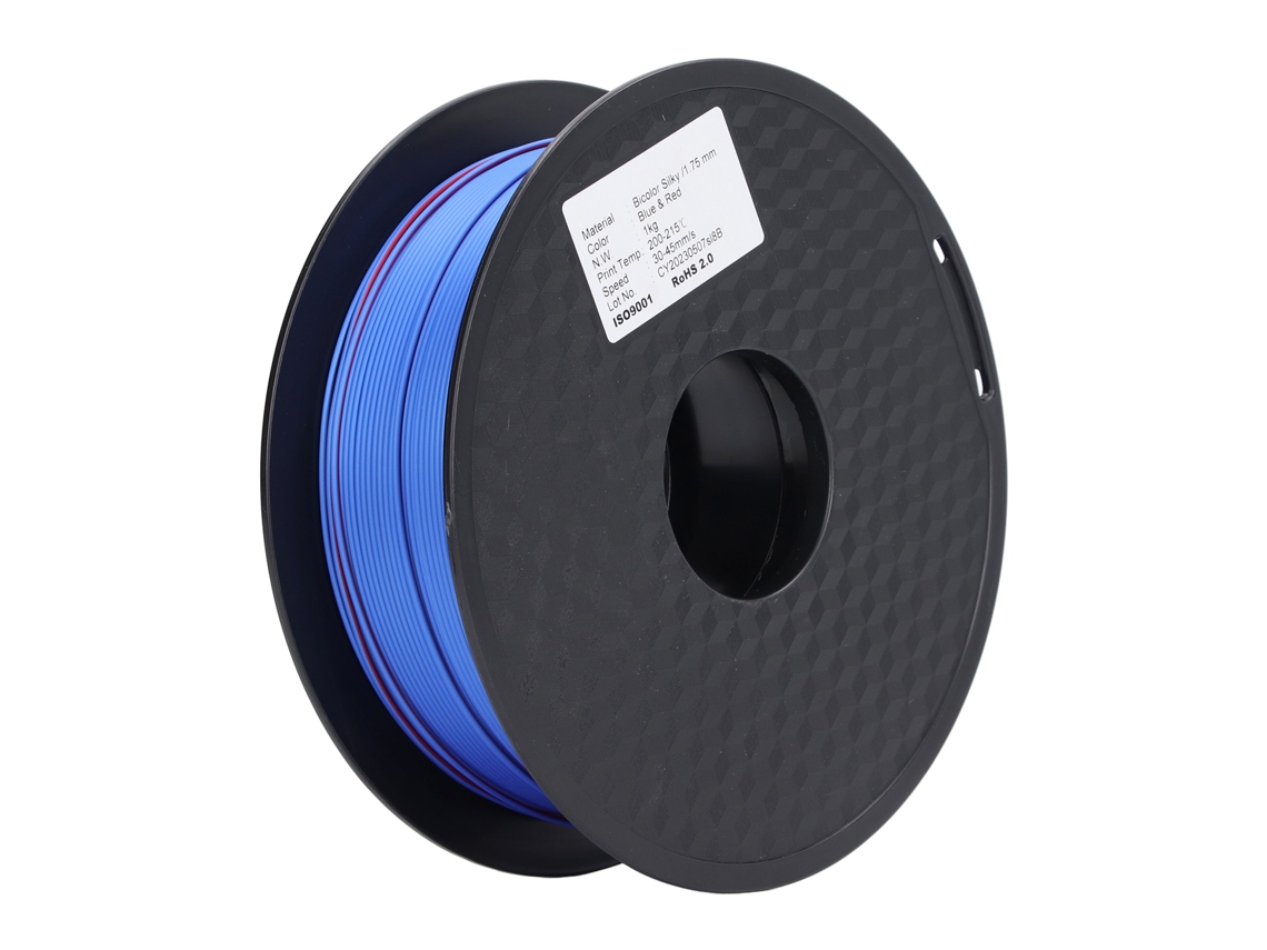 Filamento Pla Duale Cor Azul Vermelho 1.75mm Para Impressora 3d Consumível Macio Bobinado Ordenado