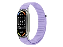 Bracelete Para Xiaomi Smart Band 10/9/8 - Nylon Trançado - Fecho De Velcro Lilás