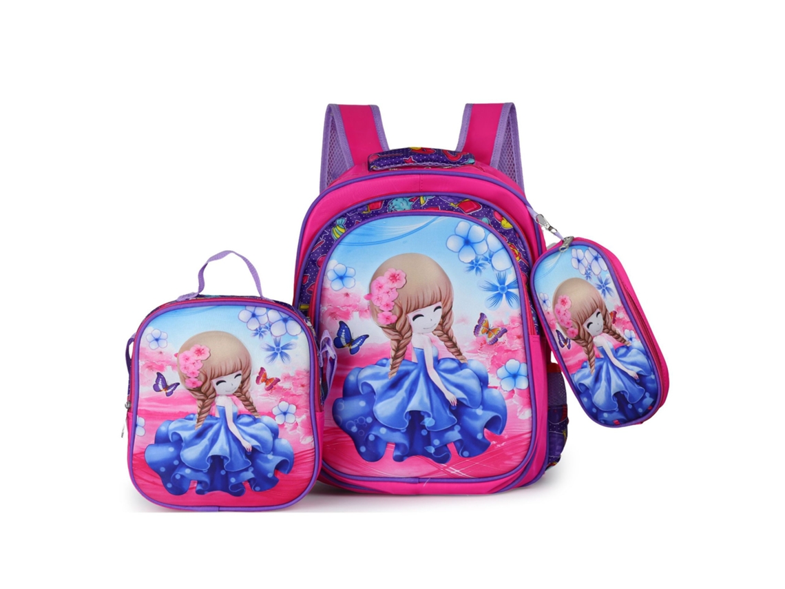 Mochila Czhhmart Conjunto De 3 Peças Para Meninas 16 Polegadas Rosa