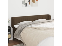 Vidaxl Cabeceira De Cama C/ Abas Tecido 183x23x78/88cm Castanho-escuro