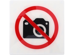 Placa Proibido Fotografar Em Acrílico Adesivo Branco, Fácil Instalação, Ideal Para Estabelecimentos Comerciais E