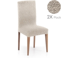 Pack de 2 Capas em Tecido Elástico para Cadeira MILICA Spongy Marfim (40x70 cm)