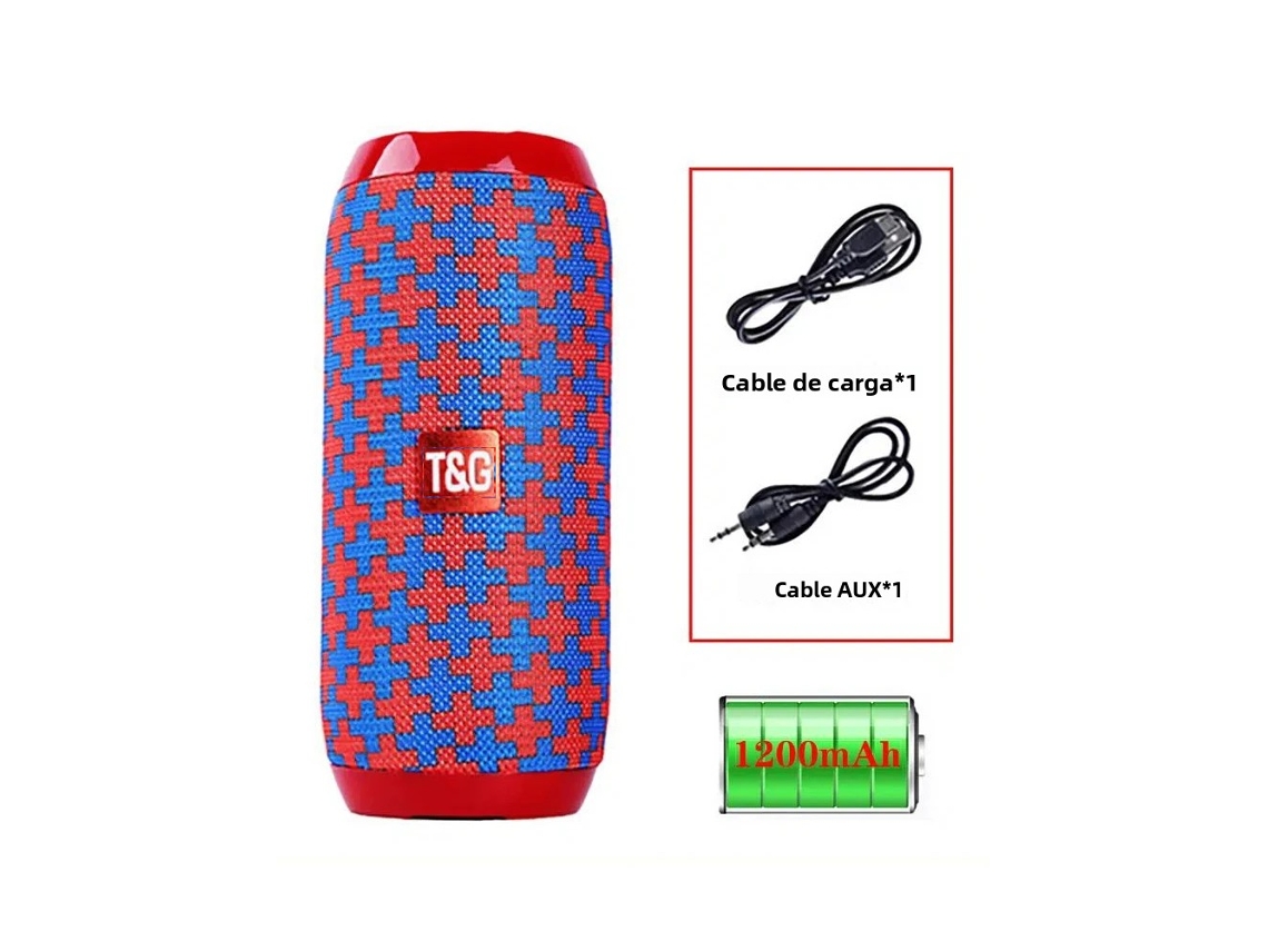 Caixa de som MDUG Tg117 com subwoofer, uso externo, vermelho e azul