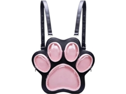 Mochila Fofa Com Estampa De Pata Gato, Ideal Para A Escola, Viagens E Uso Diário. Perfeita Estudant