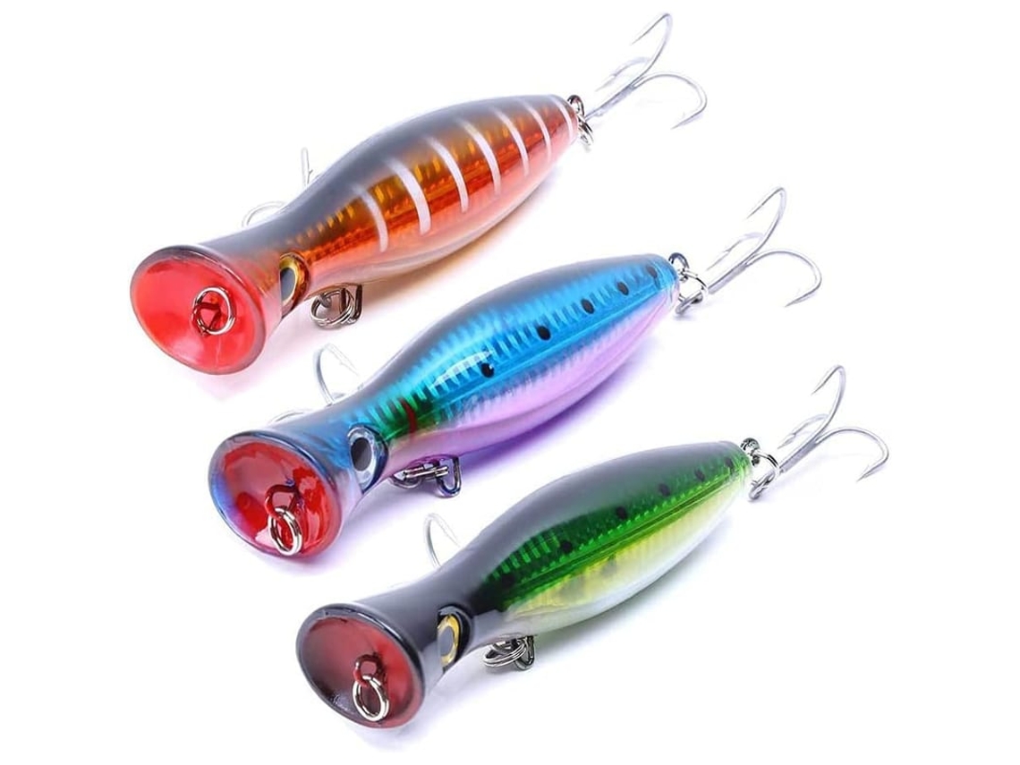 Isca Artificial Popper Grande Para Pesca Em Água Salgada Com Anzol Vmc Para Peixes Predadores: Robalo, Atum, Pike