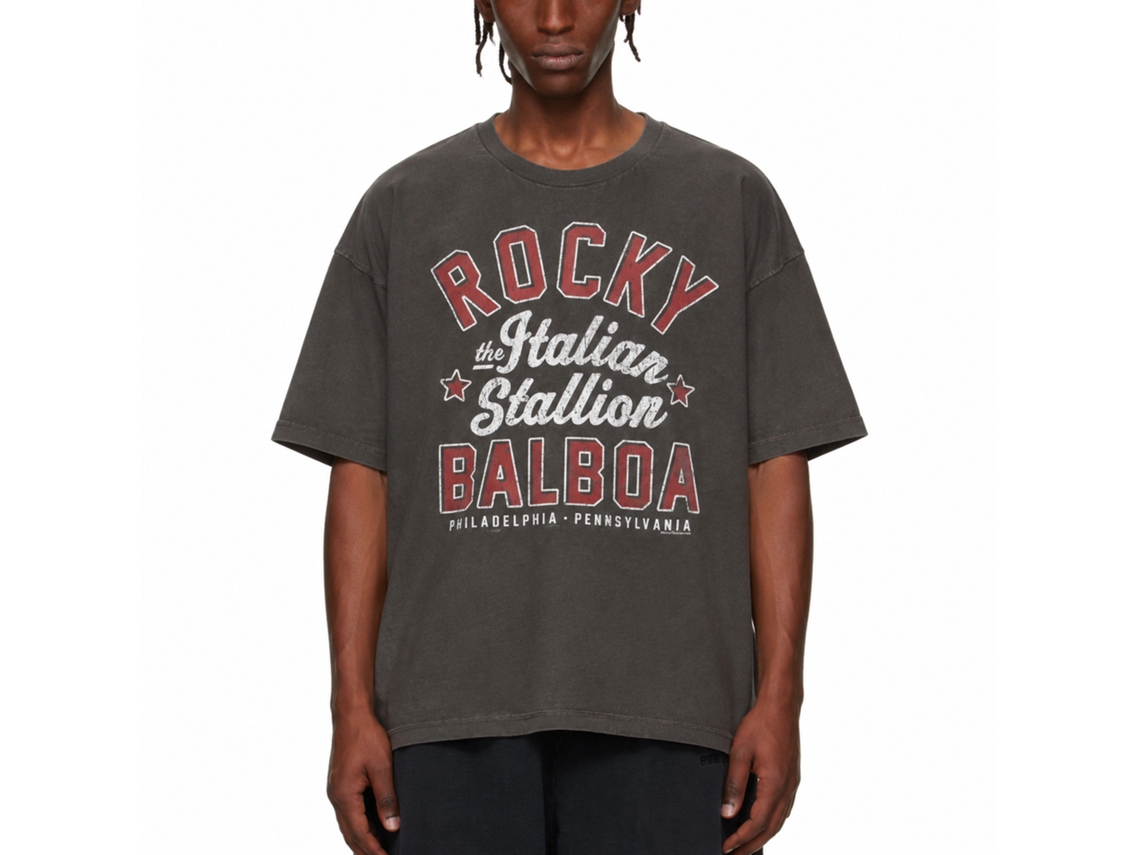 Rockinstone Rocky Movie The Italian Stallion Solid Smoke Adult T-shirt Size:xxxl