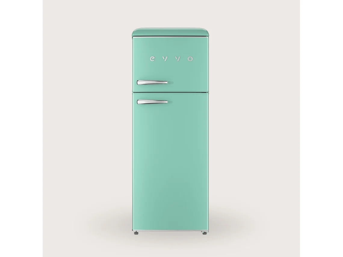 Frigorífico Evvo F45 Retro Verde Aquamarina, 2 Portas, 170l Frigorífico, 45l Congelador, Design Vintage, Crisper Zone, Sem Cfc, Silencioso
