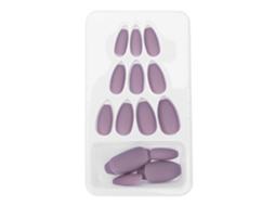 24pçs Conjunto De Dicas De Unhas Artificiais De Cor Pura Mate Capa Completa Para Unhas Falsas F125