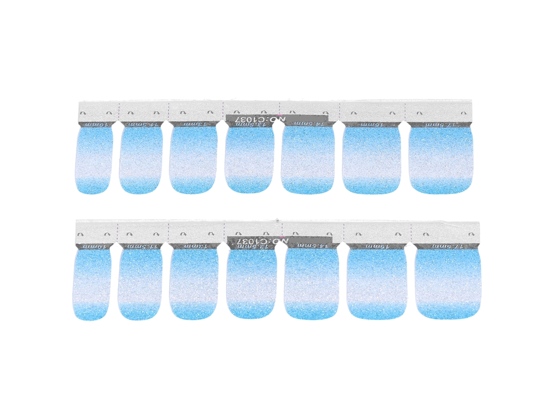 Adesivos De Unhas Com Padrões Gradientes E Glitter Autoadesivos Strips Completos Decalques Diy 14pcs
