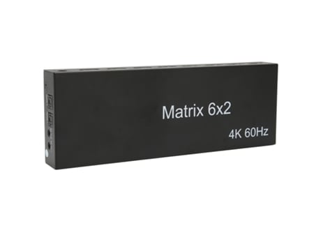 Switcher Multimídia Hd 6x2, Divisor 6 Entradas 2 Saídas, Suporta Até 4k 60hz, Edid, 3d, Hdcp 2.2, Controle Remoto, 100 240v Xyvona