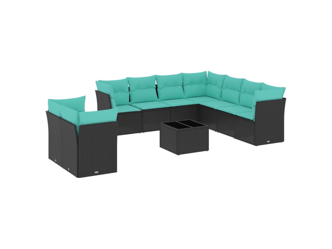 Conjunto de Sofá Jardim 3 Peças Almofadas Rattan Sintético MAISON EXCLUSIVE