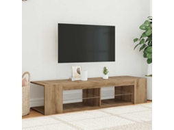 Vidaxl Móvel Tv C/ Luzes Led Derivados De Madeira Carvalho Artisiano