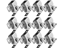 Conjunto De 12-fechos Duplos Rolo Para Portas Armário, Resistentes, Em Aço Inoxidável Prateado, Fáceis De Instalar
