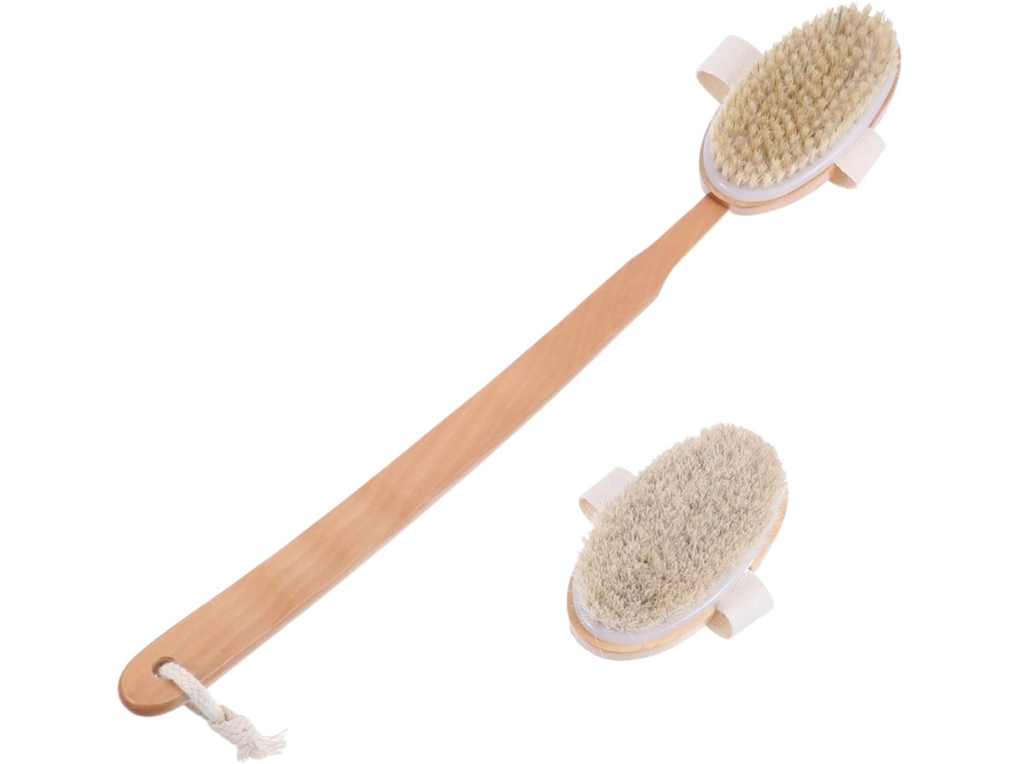 Lurelia Kit De 2 Escovas Esponja De Banho De Cuidado Corporal, Cabo Longo, Escovagem A Seco E Massagem Suave