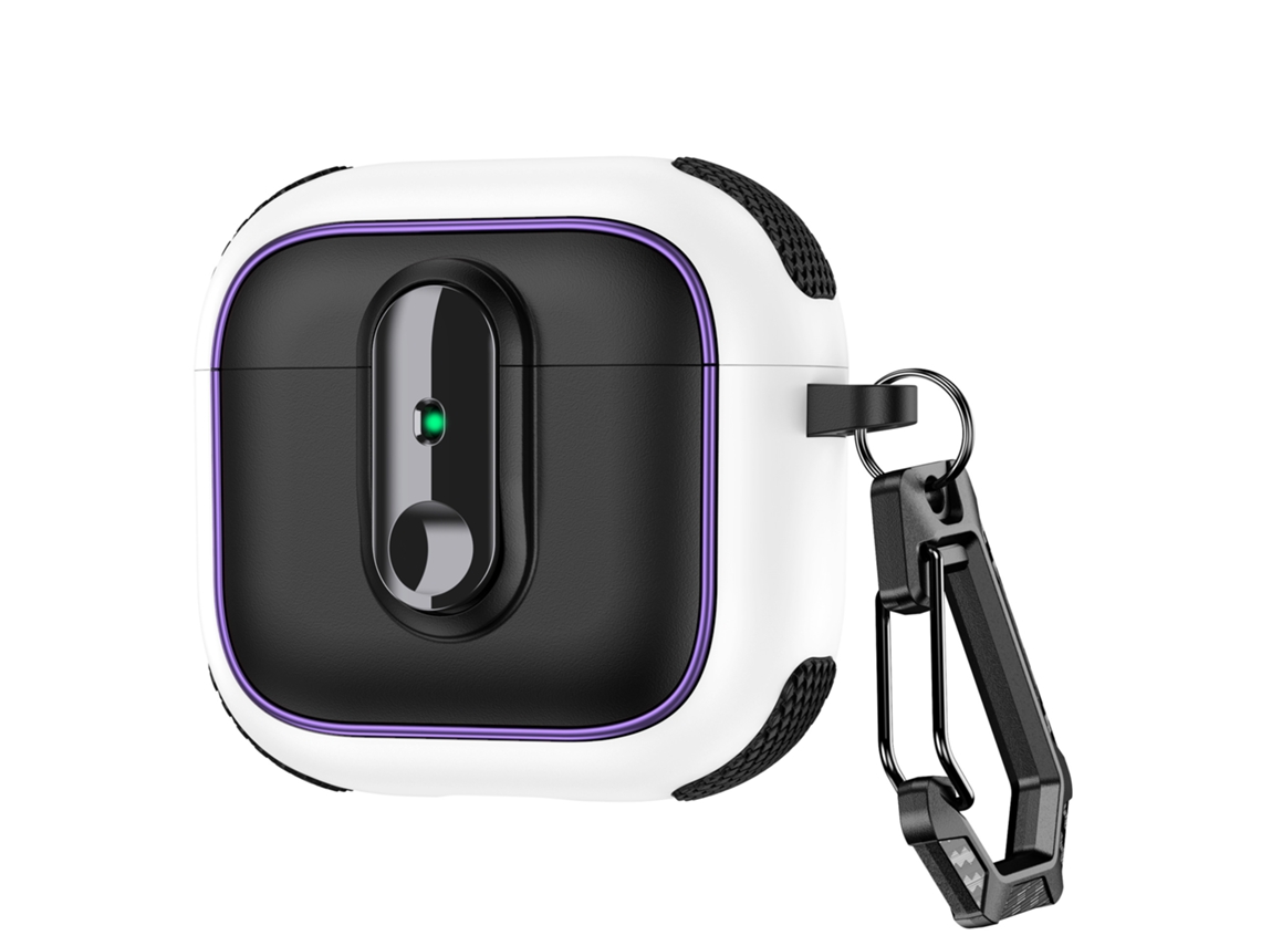 Capa De Silicone Premium Para Airpods3 Com Chaveiro Preto E Branco Panoona