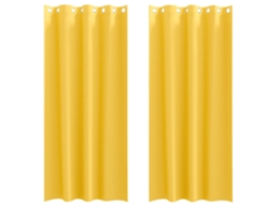 Maison Exclusive - Cortinas Blackout Com Argolas 2 Pcs Amarelo Mostarda