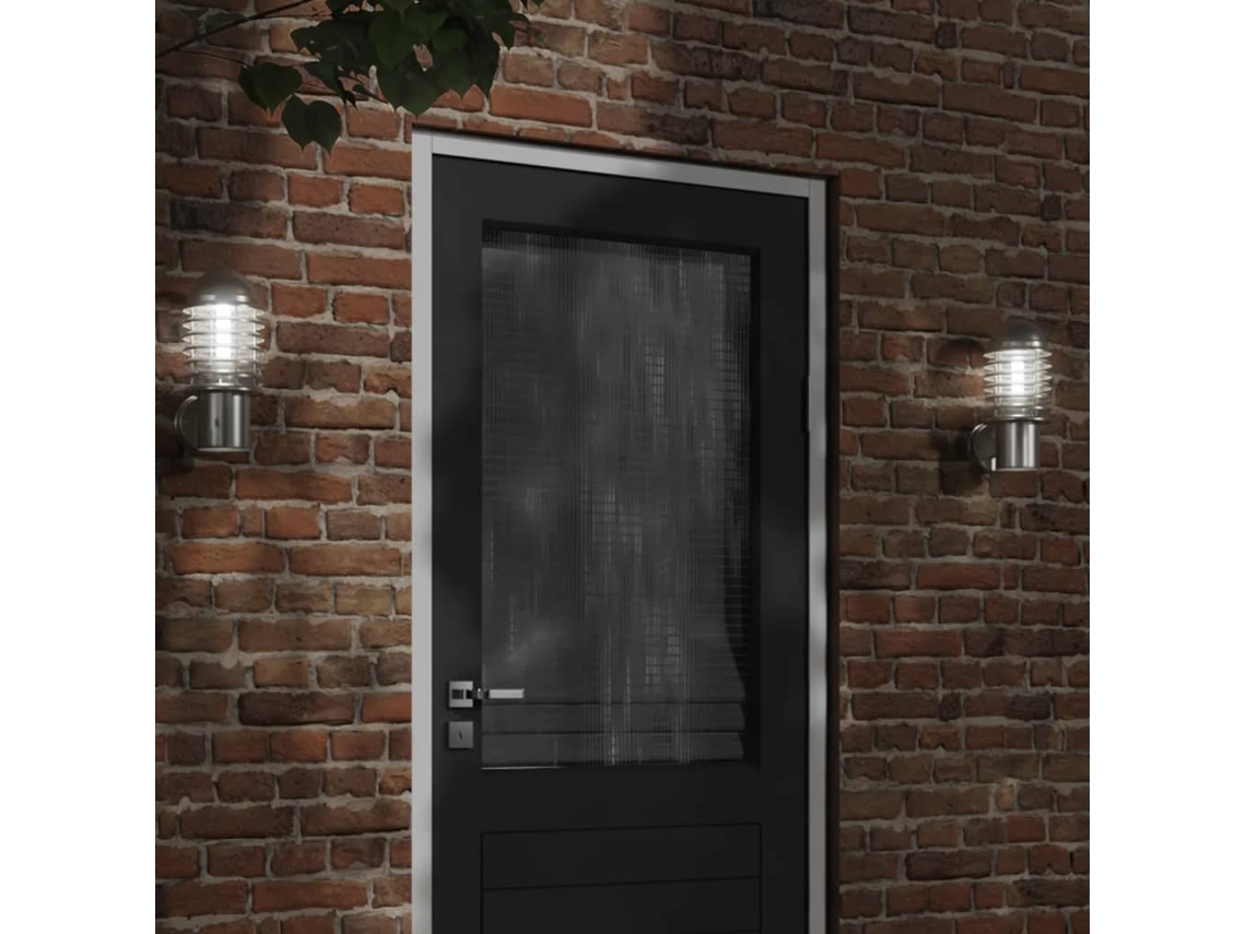 Vidaxl Candeeiro De Parede Para Exterior Aço Inoxidável Prateado