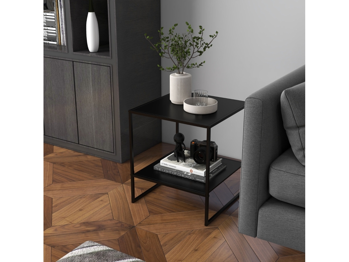 Conjunto de mesas laterais modernas em aço preto MEGA ECHO TRADE SHOP